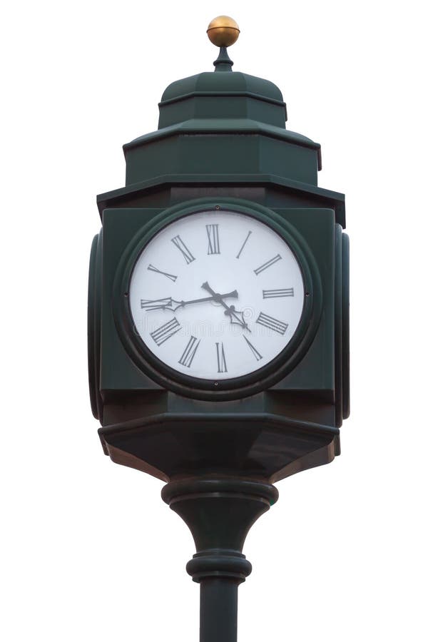 Outdoor Clock Post stock photo. Image of blue, clock 40700714