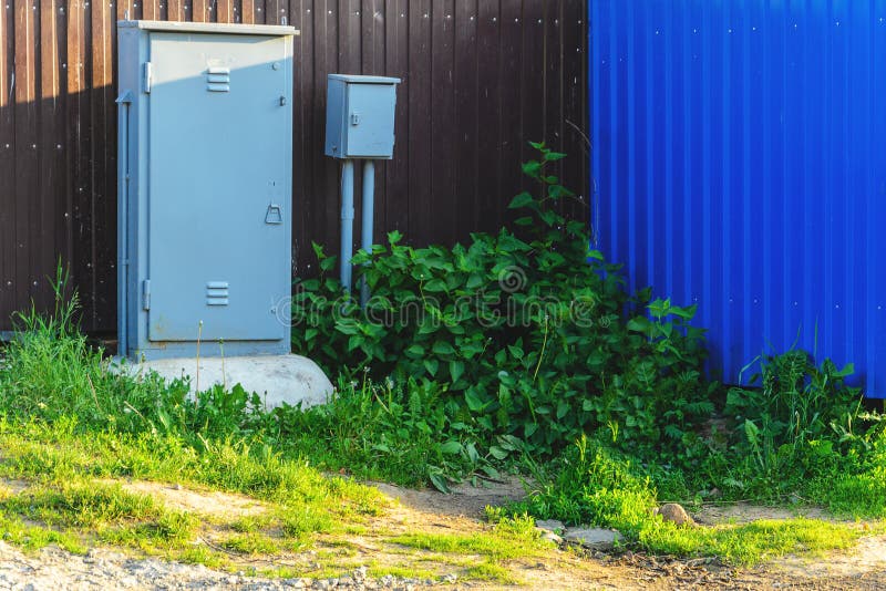Electric Distribution Boxes on Wall Stock Photo Image of antique