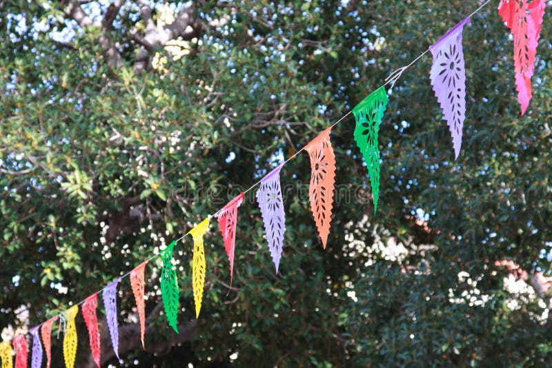 Outdoor event streamers stock photo. Image of ornament 17812780
