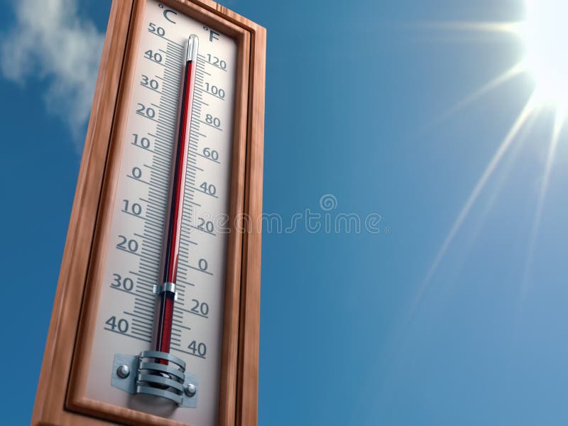 Tropical Outdoor Temperature On The Thermometer. Stock Photo, Picture and  Royalty Free Image. Image 91580636.