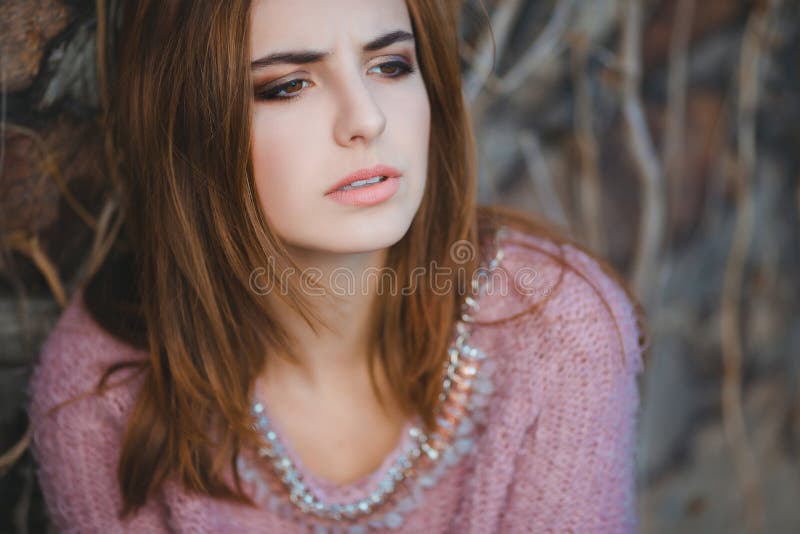 Outdoor fashion emotional portrait of glamour stock image Outdoor fashion emotional portrait of glamour stock image