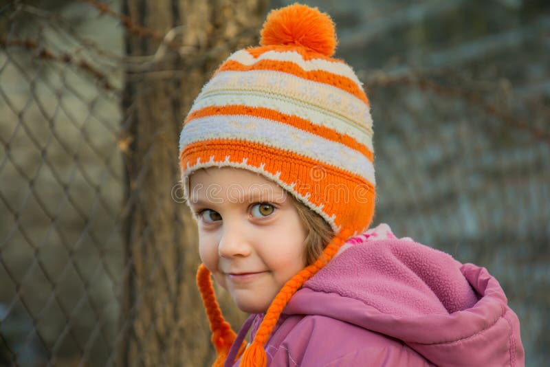 Outdoor Portrait of Happy Toddler Child Girl in Winter Stock Image ...