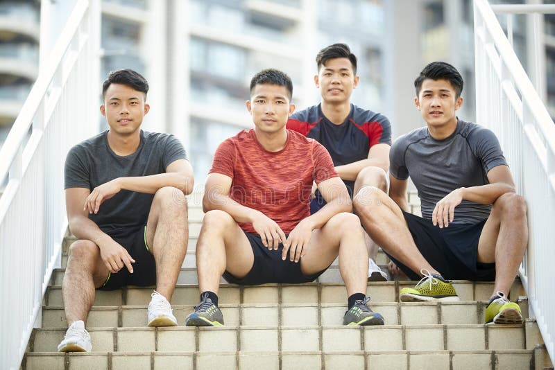 Asian young crunchboy outdoor