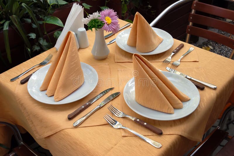 Outdoor restaurant table stock photo. Image of elegant 1326766