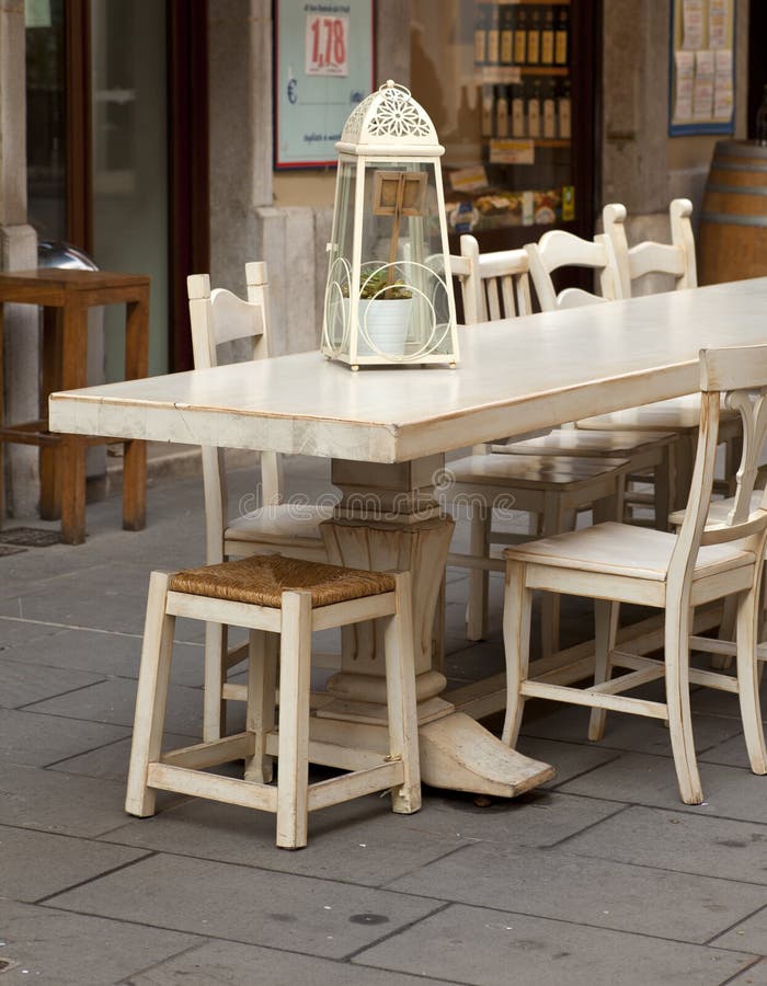 Outdoor restaurant table