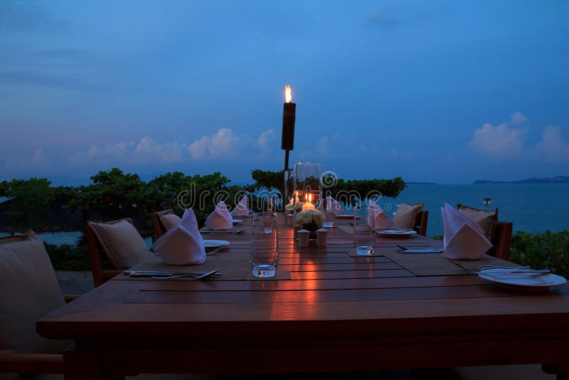 Outdoor restaurant table royalty free stock photography