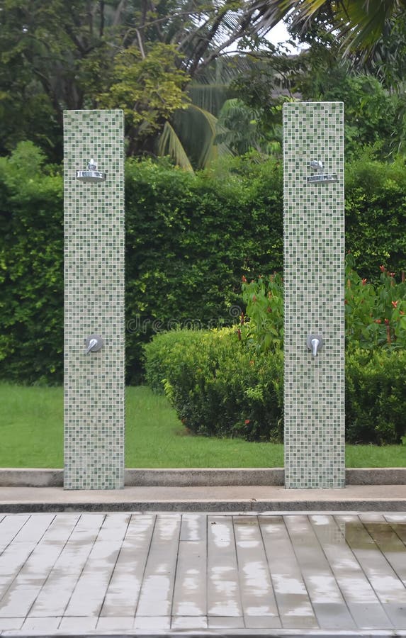 Outdoor Shower Area Of Modern Resort Stock Image Image of decor