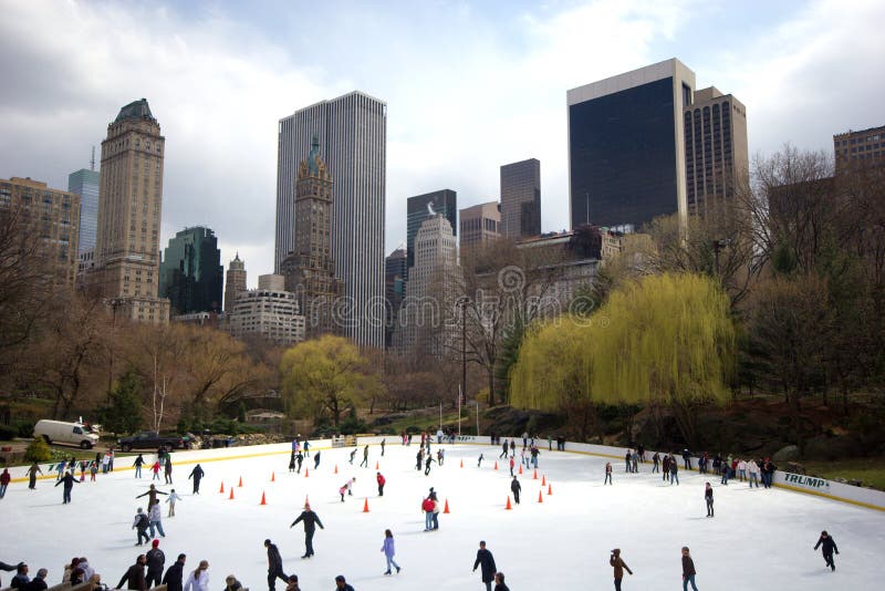 Outdoor skating in Central Park, New York
