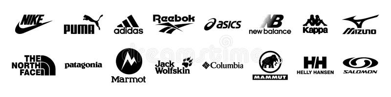 Outdoor Sport Clothes Brand Logo Set. VINNITSIA, UKRAINE. JUNE 23 ...