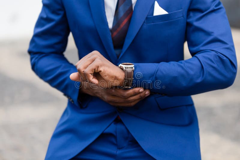 Outdoor Standing Portrait of a African American Business Man Stock ...