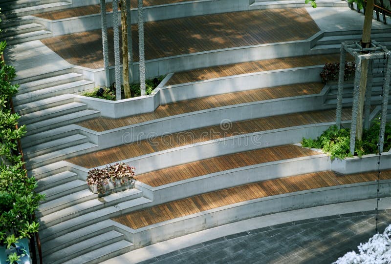 Landscape Design Modern Building Outdoor Hardscape Cement Stair Step With Green Grass Concrete Stairs Stock Image Image Of Space Background 157725301