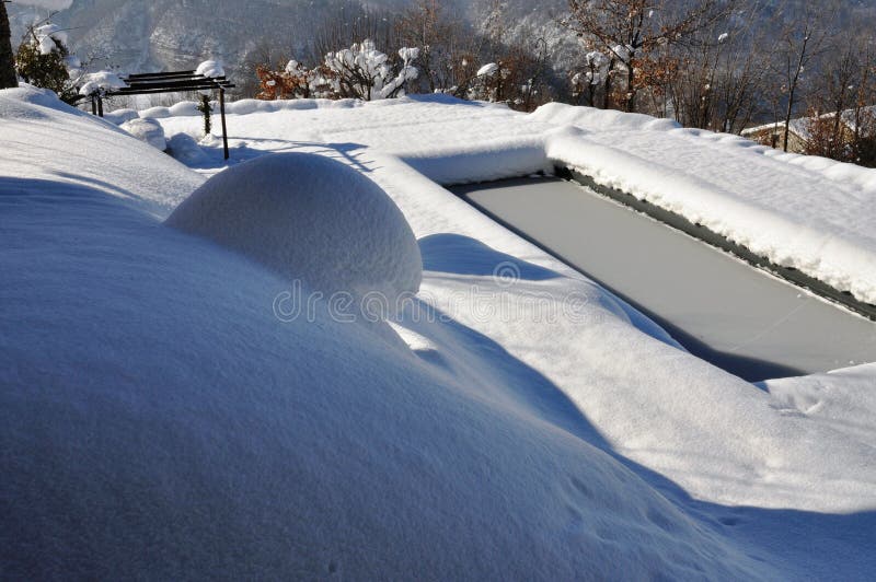 Outdoor Swimming Pool in Winter Stock Image Image of swimming