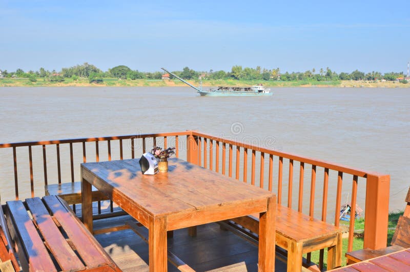 Outdoor table and seats on terrace