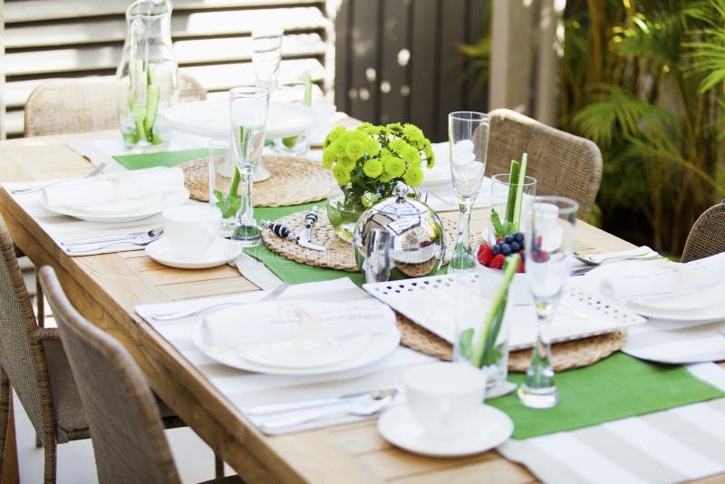 Outdoor table setting stock photo. Image of dinner, restaurant 24905912