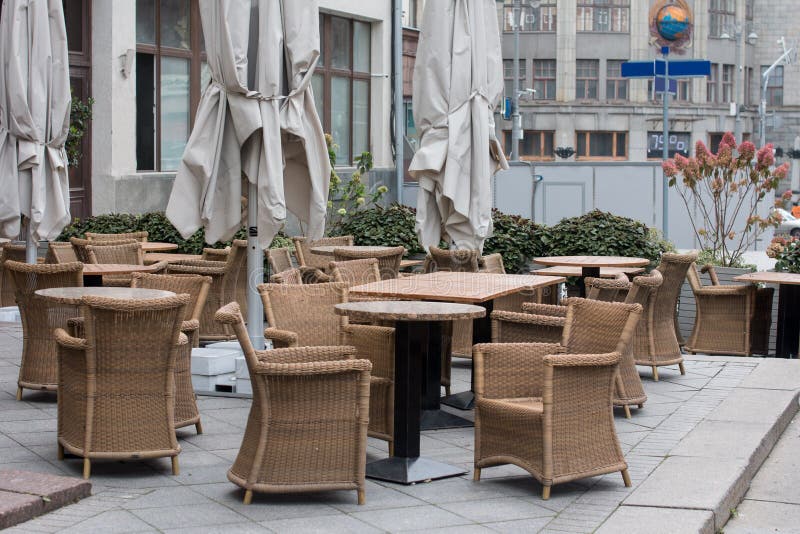 Outdoor Tables in the Restaurant. Stock Image Image of outdoor, elegant 257183641