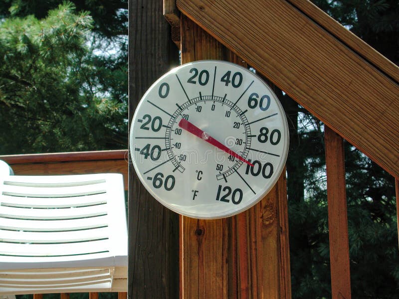 Outdoor Thermometer Showing Temperature of 100 Stock Image Image of outdoor, july 207784397