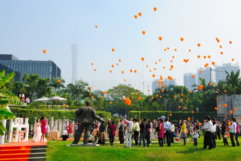 Outdoor wedding celebration