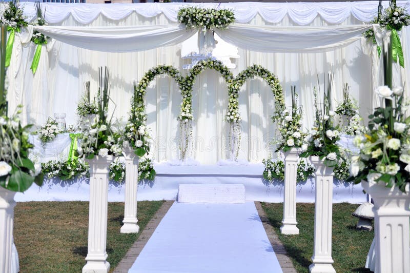 Outdoor wedding scene