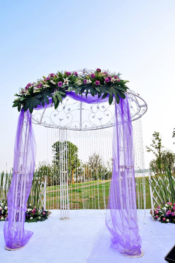 Outdoor wedding scene