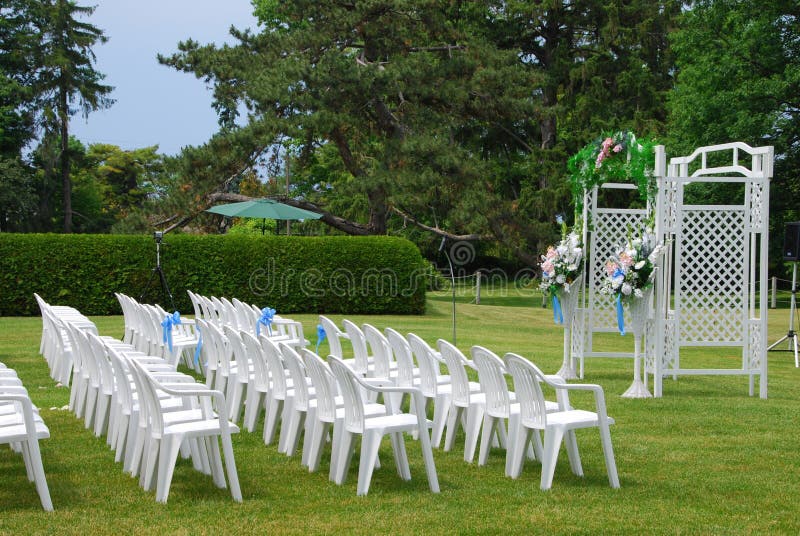 Outdoor Wedding setup stock photo. Image of arch, arrangement 2634072