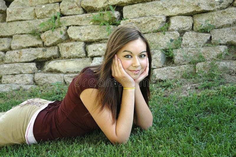 Outdoors and girl9 stock photo. Image of grass, teen, teenager 419962