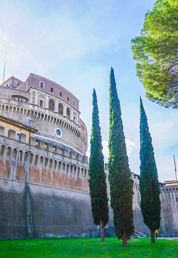 Oute the exterior walls of Castel Saint`Angelo Castelo di Saint Angelo in Rome Italy. Oute the exterior walls of Castel Saint`Angelo Castelo di Saint Angelo in Rome Italy