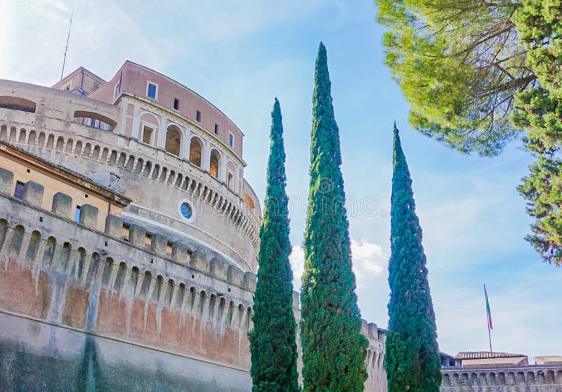 Oute the exterior walls of Castel Saint`Angelo Castelo di Saint Angelo in Rome Italy. Oute the exterior walls of Castel Saint`Angelo Castelo di Saint Angelo in Rome Italy