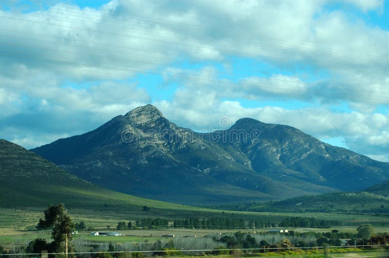 Winter landscape of the beautiful Outeniqua mountains, Klein Karoo, Western Cape province, South Africa, captured from the road. Winter landscape of the beautiful Outeniqua mountains, Klein Karoo, Western Cape province, South Africa, captured from the road