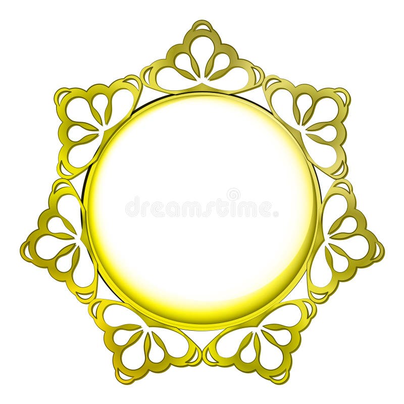 Outer decorated golden baroque vector circle frame