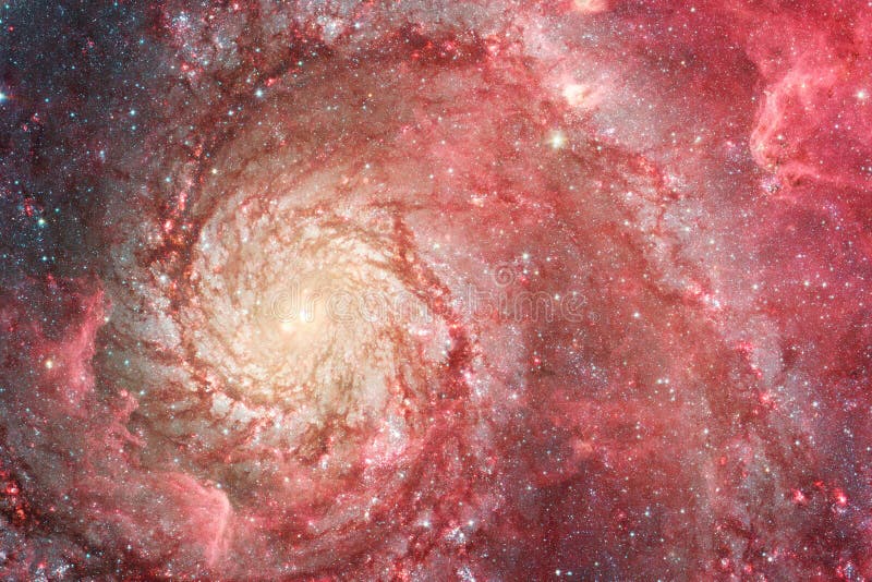 Outer space art. Nebulas, galaxies and bright stars in beautiful composition stock illustration