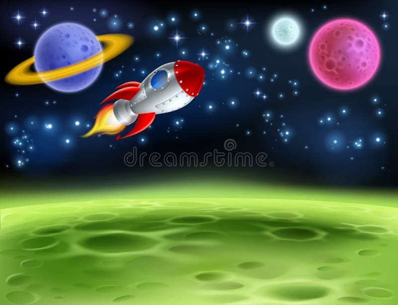 Outer Space Planet Cartoon Background