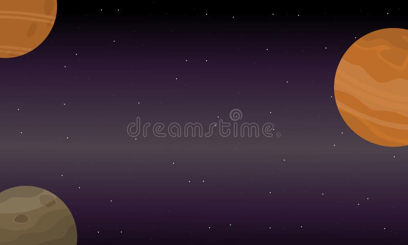 Outer Space Sky Landscape of Vector Stock Vector - Illustration of moon