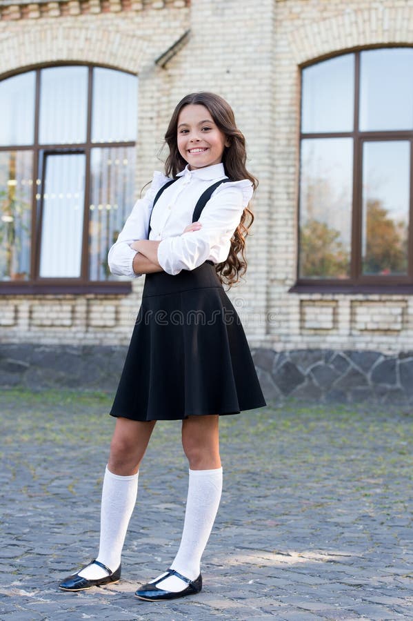 Daily Outfit. Adorable Schoolgirl. Perfect Matching Clothes. Kids ...