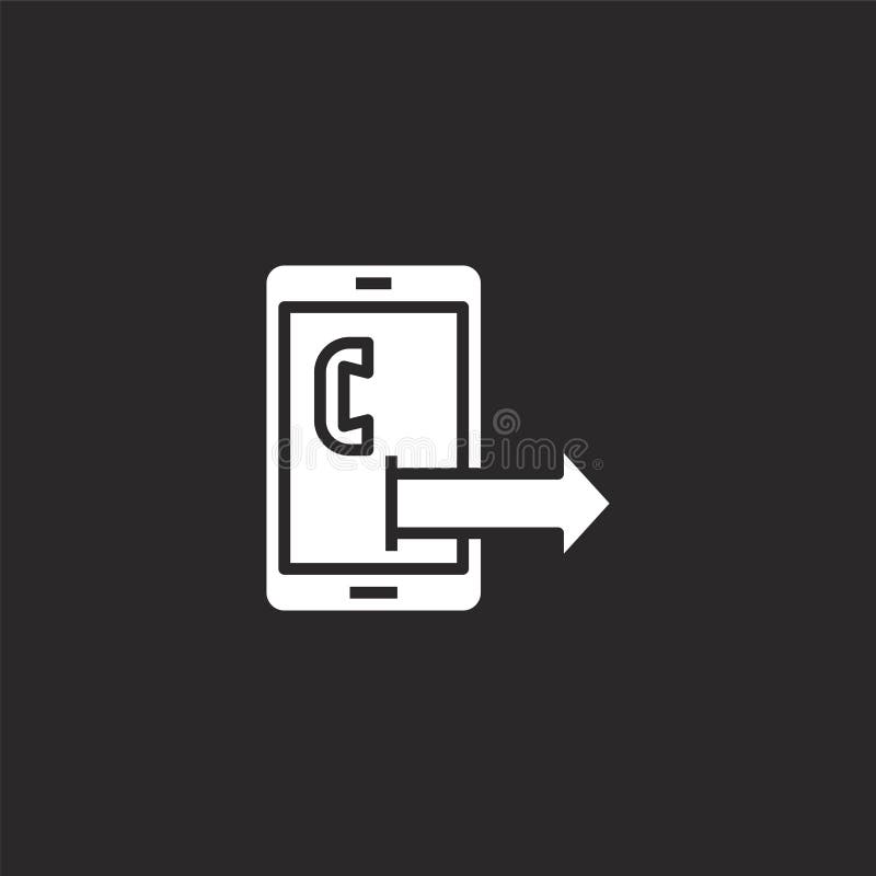 Outgoing call icon. Filled outgoing call icon for website design and mobile, app development. outgoing call icon from filled communications collection isolated on black background. Outgoing call vectors