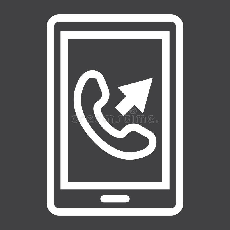 Outgoing call line icon, Contact us and website button, vector graphics, a linear pattern on a black background, eps 10. Outgoing call vectors