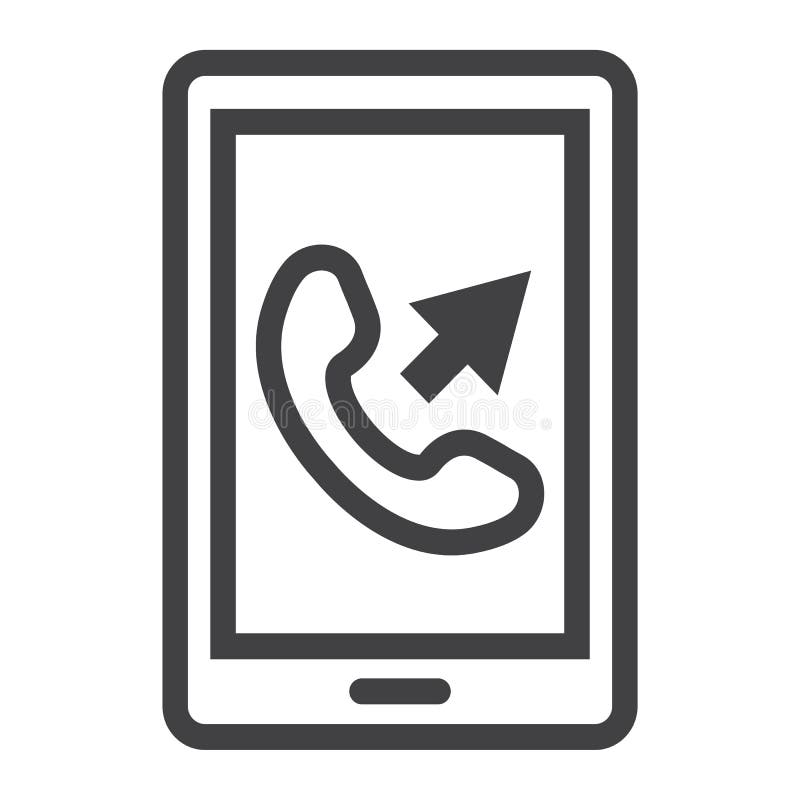 Outgoing call line icon, Contact us and website button, vector graphics, a linear pattern on a white background, eps 10. Outgoing call vectors