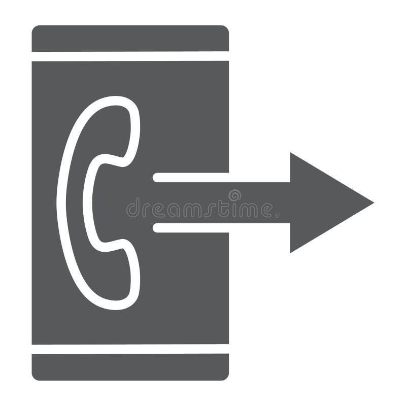 Outgoing call line icon, smartphone and ring, button sign, vector graphics, a linear pattern on a white background, eps 10. Outgoing call vectors