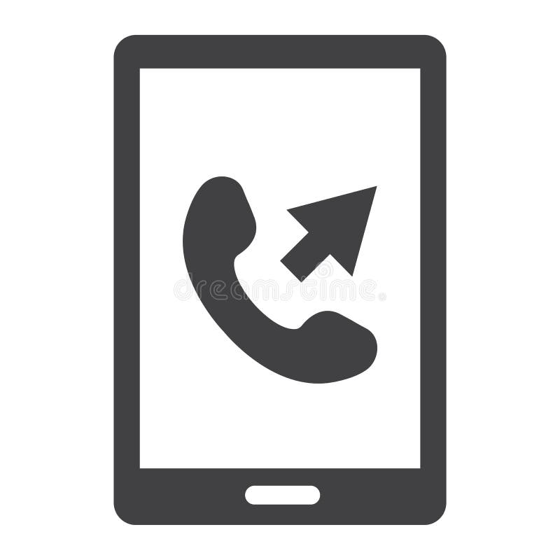 Outgoing call solid icon, Contact us and website button, vector graphics, a filled pattern on a white background, eps 10. Outgoing call vectors