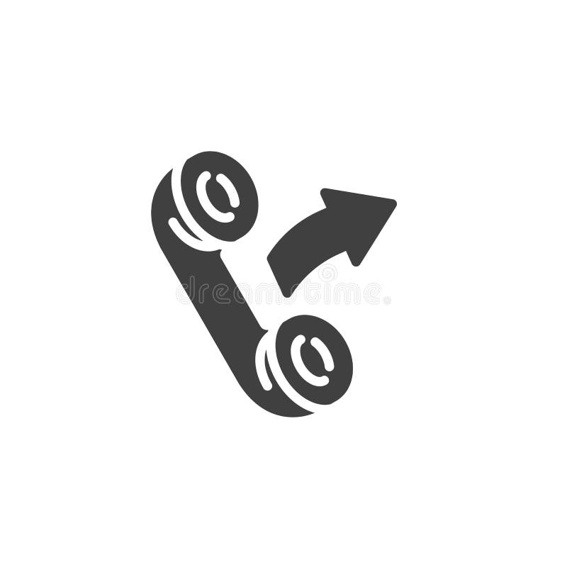 Outgoing Call vector icon. Telephone receiver filled flat sign for mobile concept and web design. Phone Handset with Arrow glyph icon. Symbol, logo illustration. Vector graphics. Outgoing call vectors