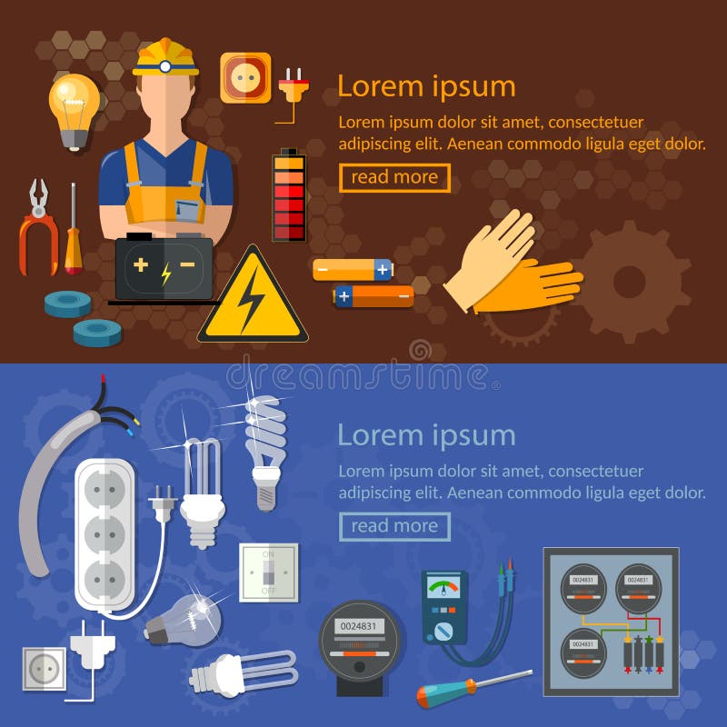 Électricien Professionnel Avec Des Outils De L'électricité Illustration de  Vecteur - Illustration du affaires, masculin: 64827220