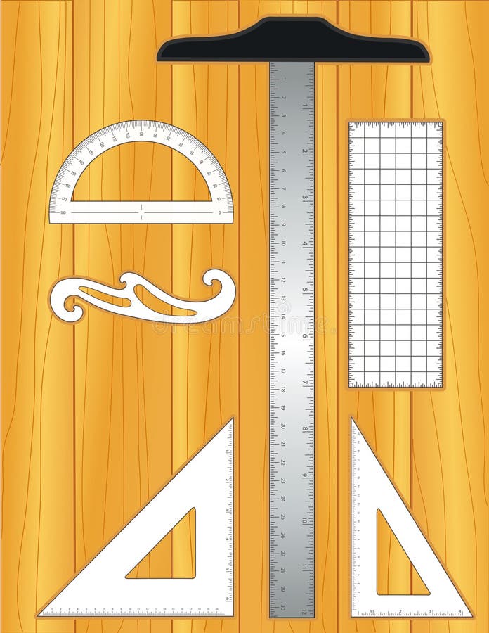 Outils de dessin sur le bureau (JPG+EPS) illustration libre de droits Outils de dessin sur le bureau (JPG+EPS) illustration libre de droits