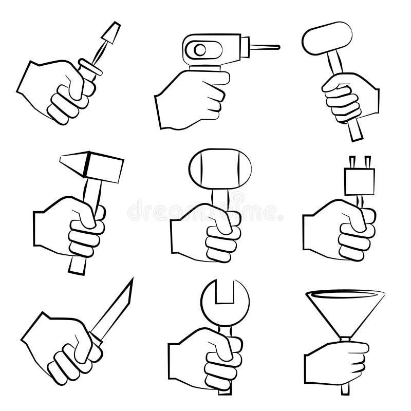 Outils de fixation de main illustration libre de droits Outils de fixation de main illustration libre de droits