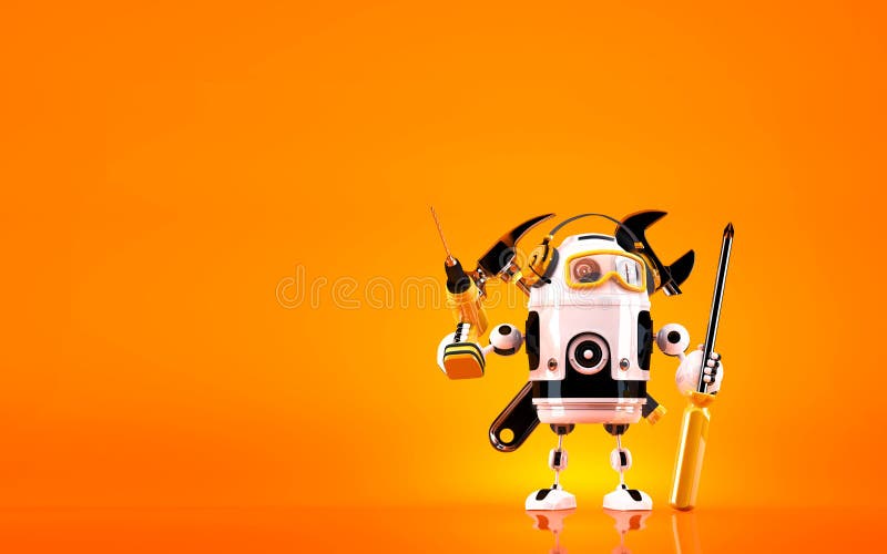 Outils de fixation de robot Concept de technologie Contient le chemin de coupure illustration stock Outils de fixation de robot Concept de technologie Contient le chemin de coupure illustration stock