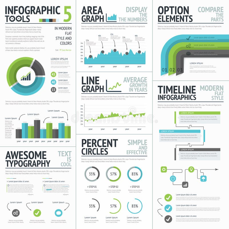 Outils et éléments d'Infographic pour créer l'infographics de vecteur