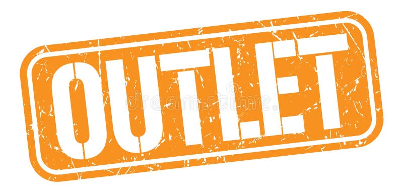 OUTLET Text Written on Orange Stamp Sign Stock Illustration