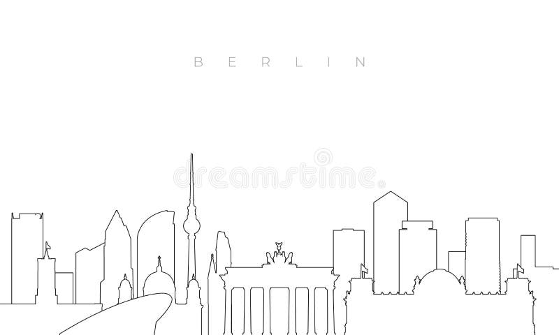 Outline Berlin skyline. stock vector. Illustration of graphic - 239809772