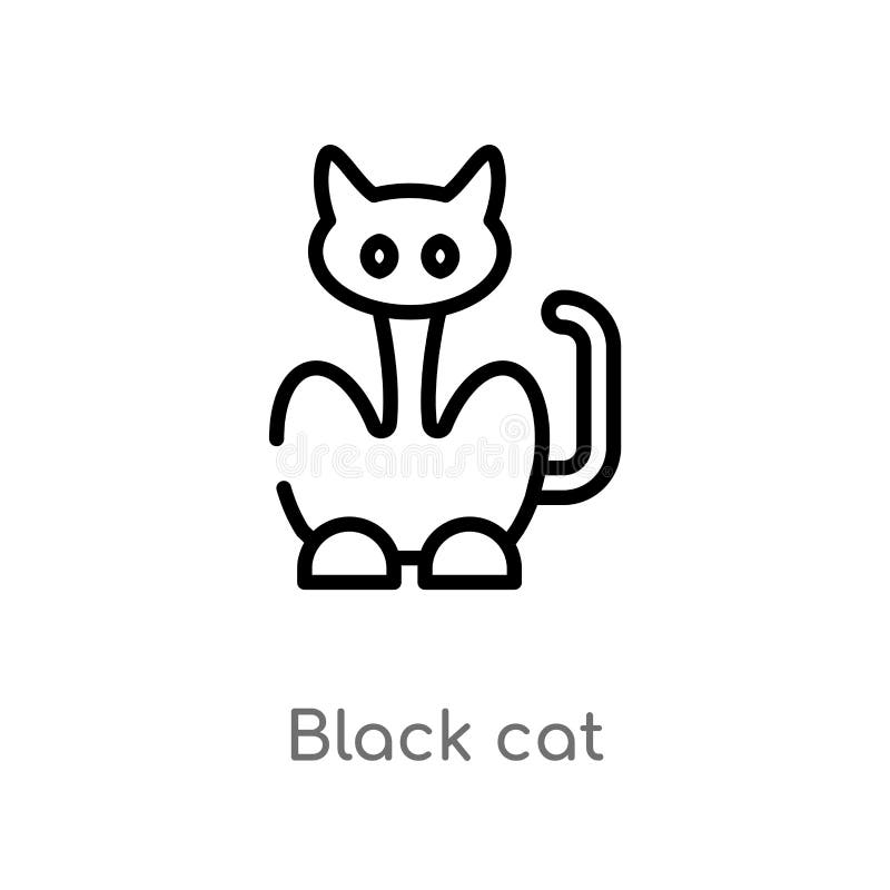 Black Cat Outline Stock Illustrations 13 635 Black Cat Outline