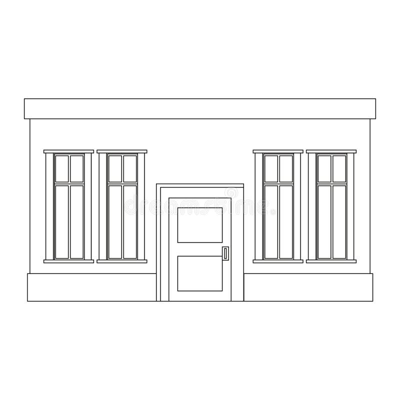 Outline building house stock illustration