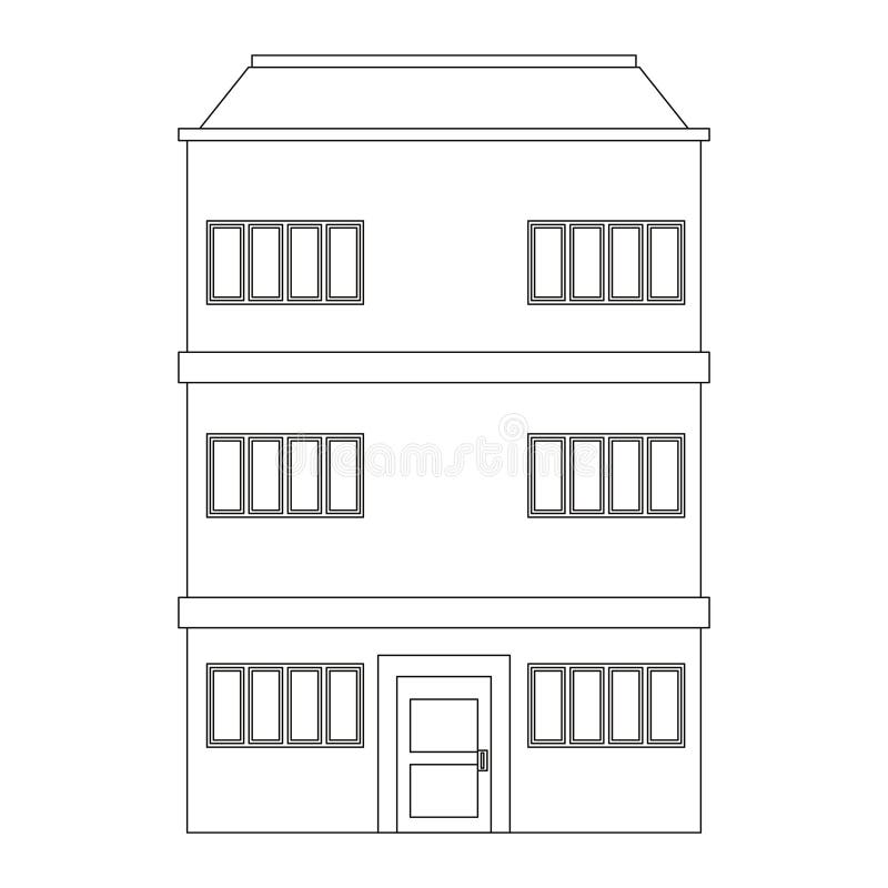 Outline building house vector illustration