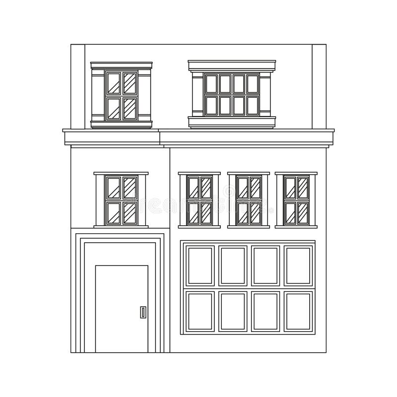 Outline building house royalty free illustration